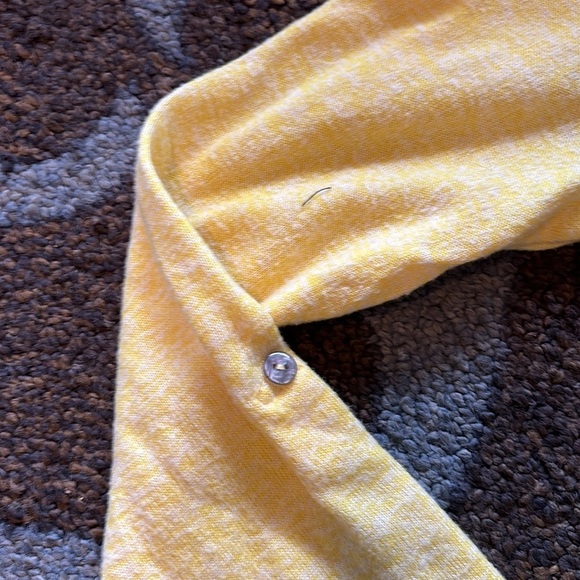 Spence Yellow Stretch Knit Button Down Flare Midi Dress Sz S - Picture 4 of 8